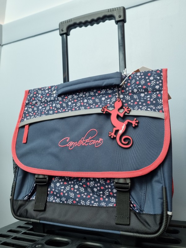 Cartable à roulettes Caméléon bleu scolaire 38 centimètres disponible sur Dieppe